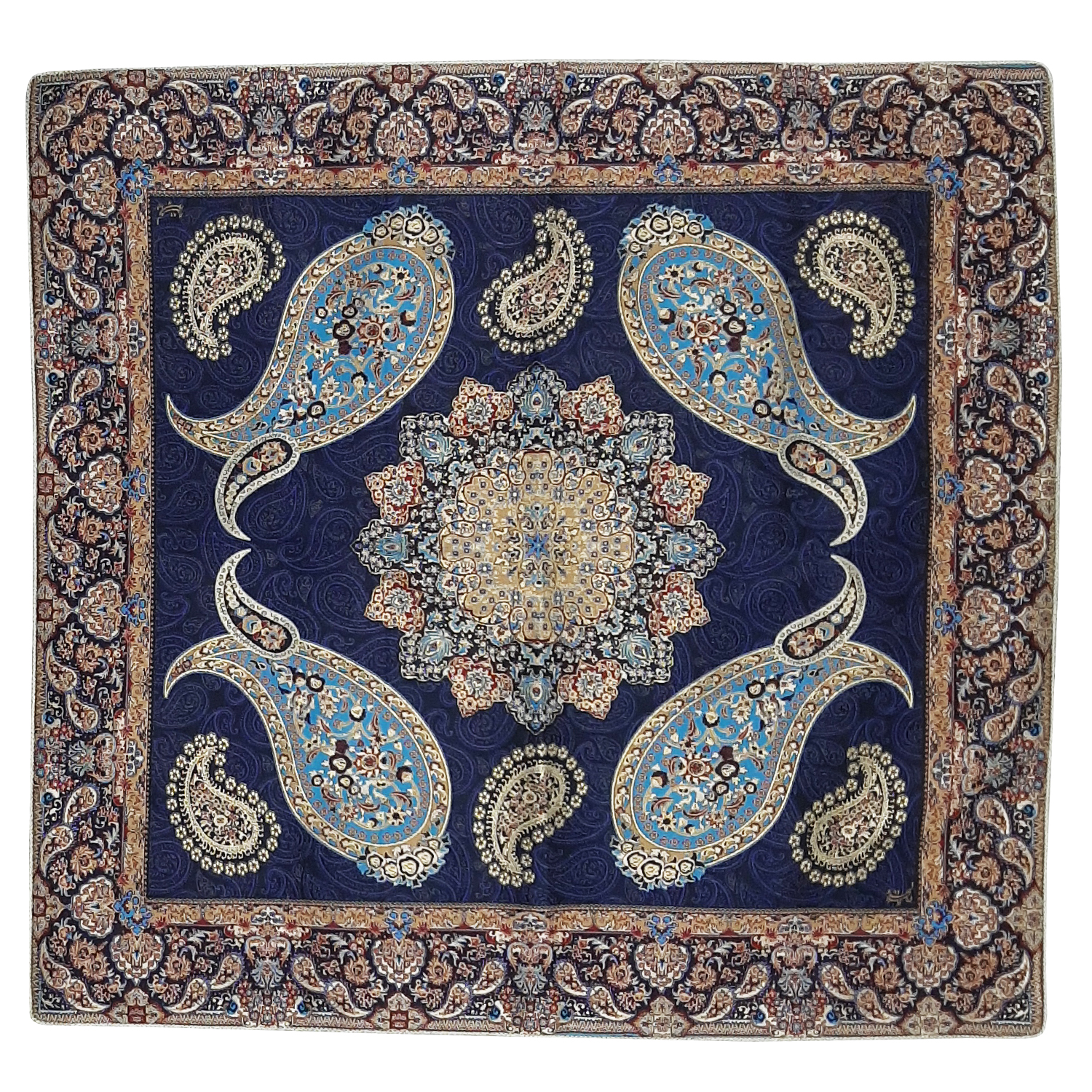 رومیزی ترمه ابریشم طرح بته جقه مدل S-01 
