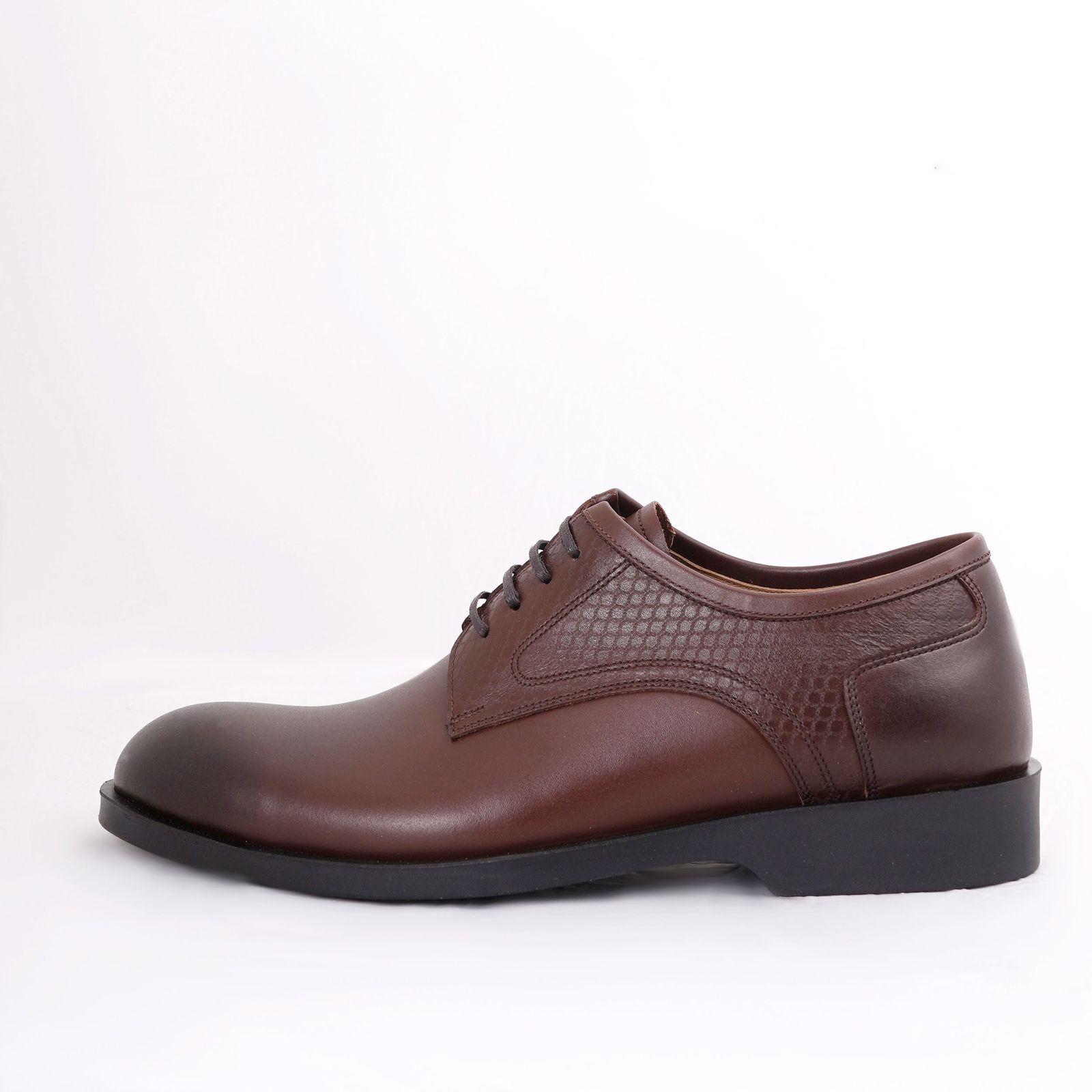 کفش مردانه کرمانی مدل چرم طبیعی دستدوز طبی کد 1075 رنگ قهوه ای -  - 2