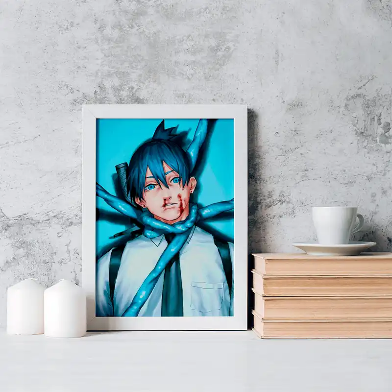 تابلو خندالو مدل هایاکاوا انیمه مرد اره ای کد 17893