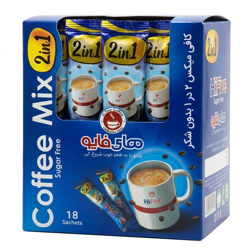 کافی میکس 1*2 رژیمی های فایو -  250 گرم بسته 18 عددی
