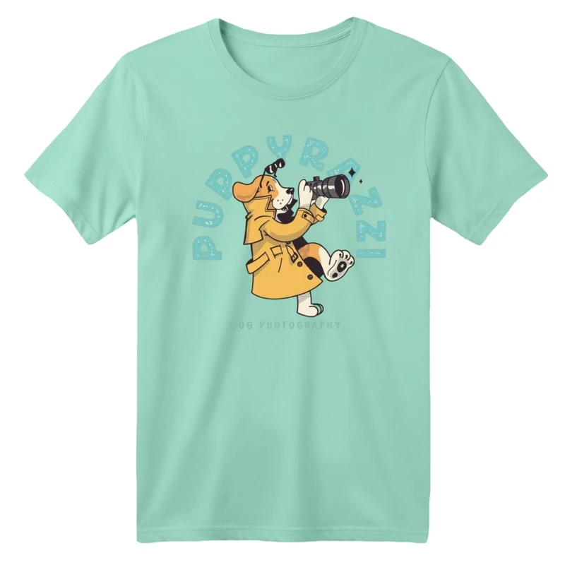 تی شرت آستین کوتاه بچگانه مدل سگ عکاس