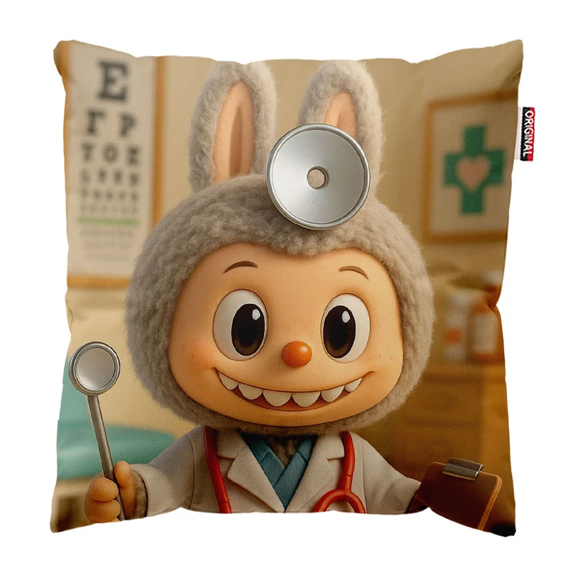 کوسن پاد آفرین طرح لبوبو کد 115 سایز 30*30 سانتی متر