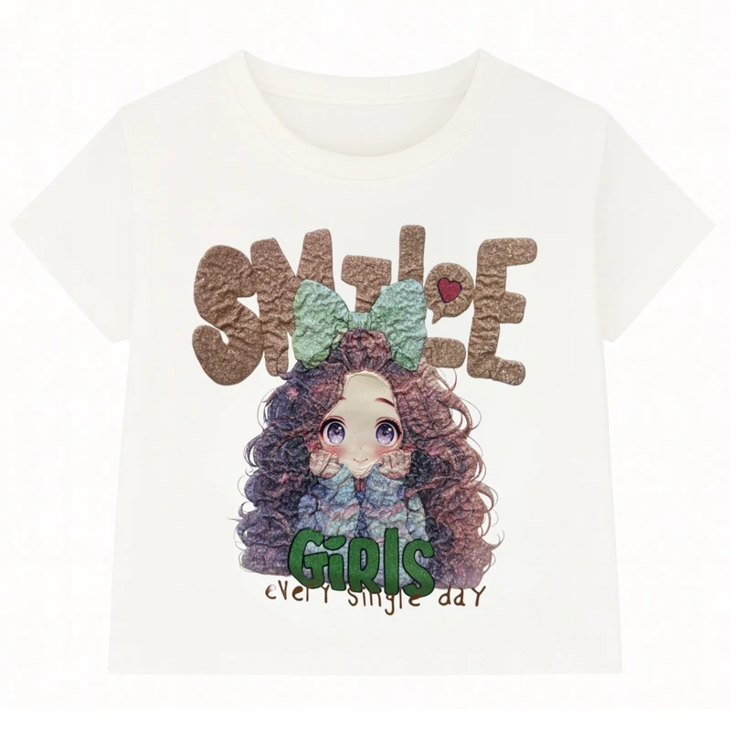 تی‌شرت آستین کوتاه دخترانه مدل D1991