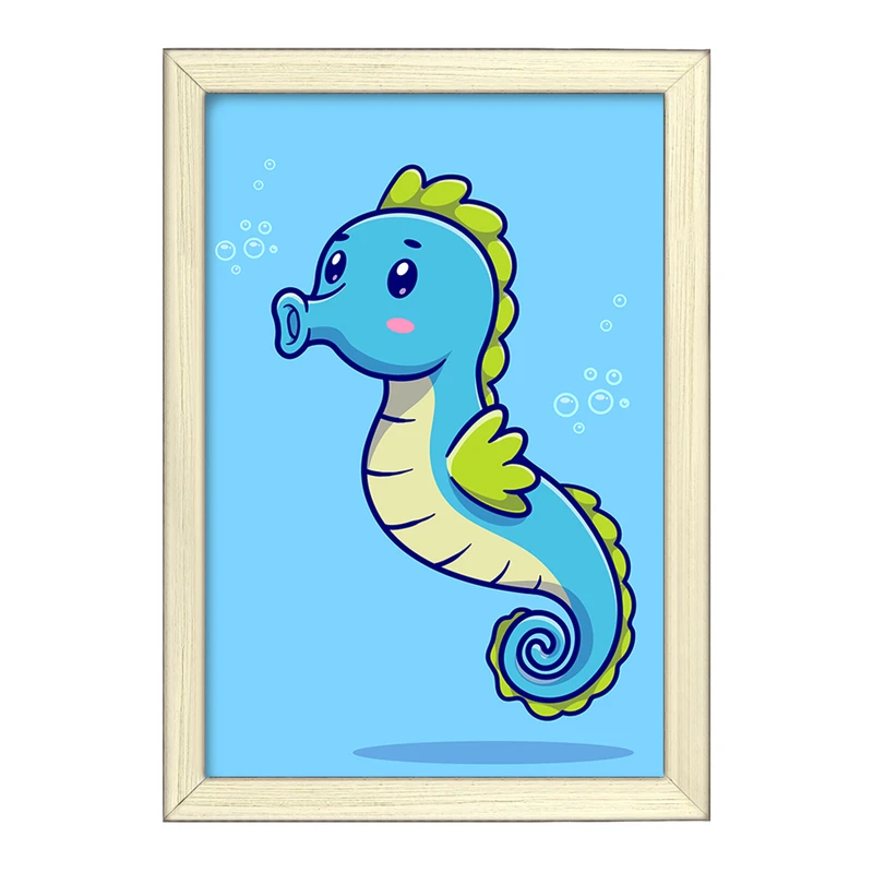 تابلو خندالو طرح حیوانات بامزه اسب دریایی کد 29681