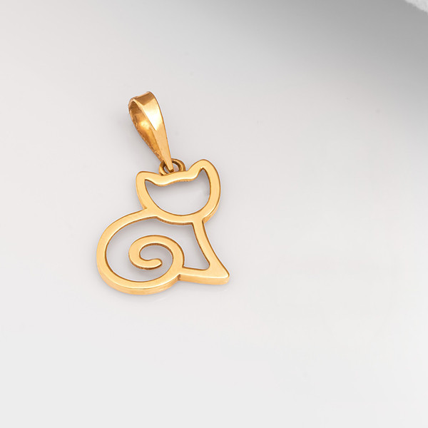 آویز گردنبند طلا 18 عیار زنانه ماوی گالری طرح گربه و فر آویز گردنبند طلا 18 عیار زنانه ماوی گالری طرح گربه و فر