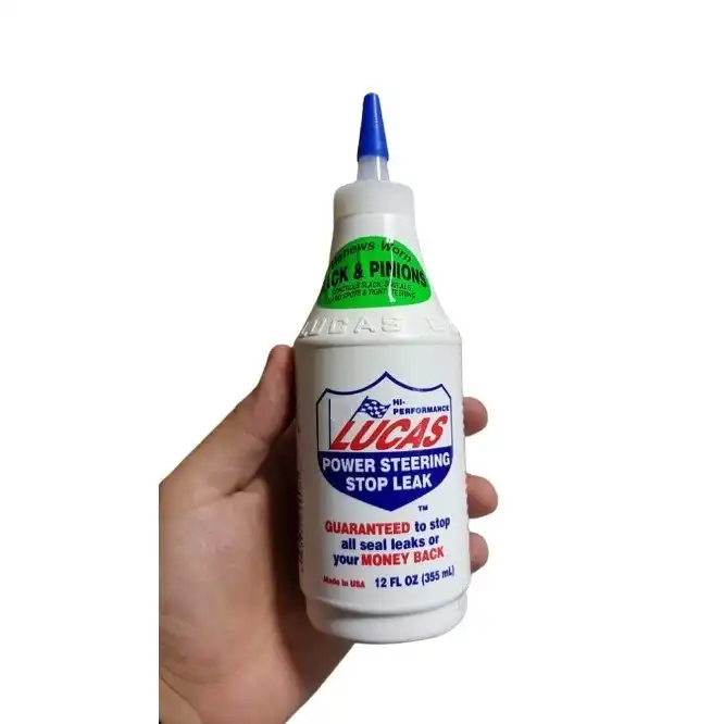 نشت گیر روغن هیدرولیک خودرو لوکاس مدل Power Steering حجم 355 میلی لیتر