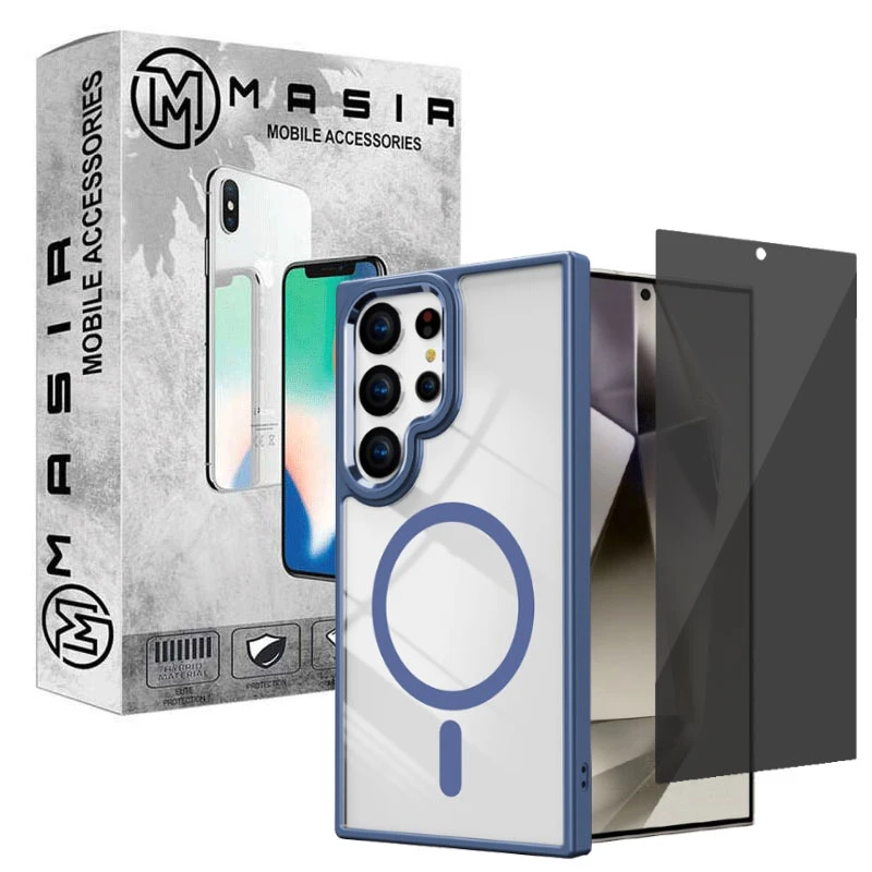 کاور مگ سیف مسیر مدل Color Magsafe Privacy Protector مناسب برای گوشی موبایل سامسونگ Galaxy S24 Ultra به همراه محافظ صفحه نمایش 