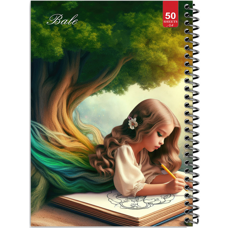 دفتر نقاشی 50 برگ انتشارات بله طرح دخترانه کد A4-L133