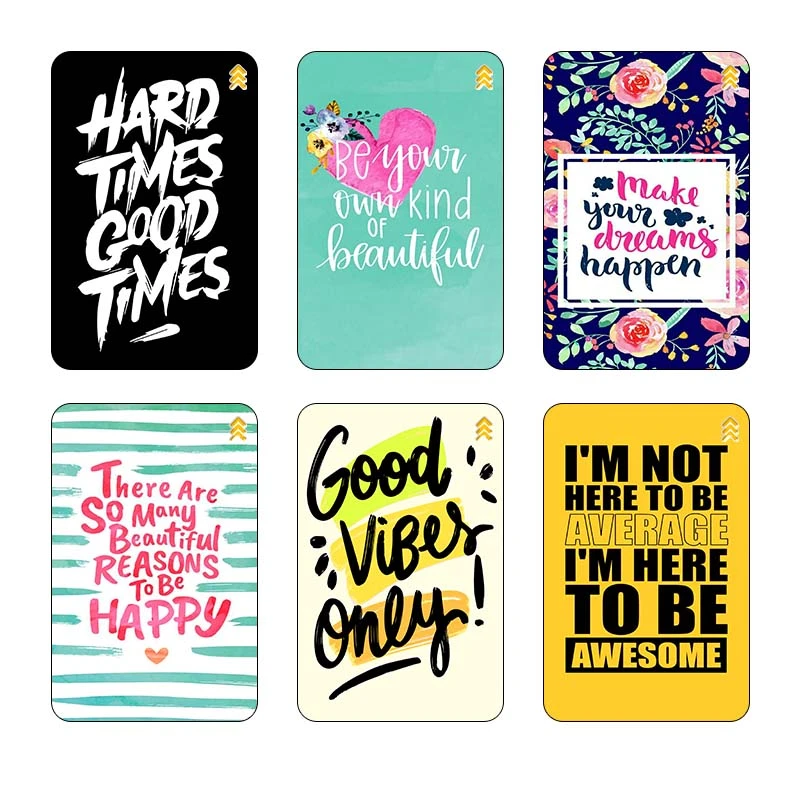 استيکر کارت کارنيکا طرح انگیزشی Quote کد 47968 مجموعه 6 عددی