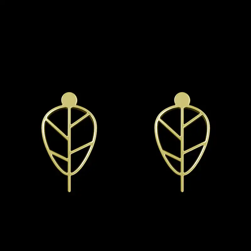 گوشواره طلا 18 عیار زنانه مدوپد مدل برگ کد GA1-15881