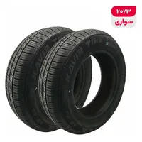 لاستیک خودرو رادیال کویر تایر مدل KB26 با کاربری سواری و سایز رینگ 13 اینچ، فاق 65 درصد پهنا و پهنای 165 میلی‌متر، شاخص تحمل وزن 77 و شاخص سرعت T (حداکثر سرعت 190 کیلومتر بر ساعت)، ساخت ایران، دارای تایر تیوبلس، 2 حلقه