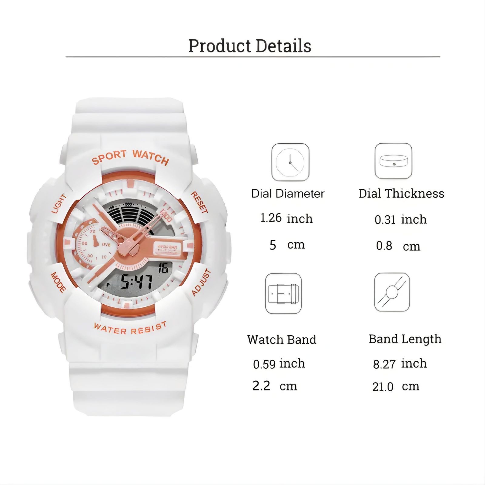 ساعت مچی عقربه ای مدل کوارتز دو زمانه کرنوگراف کد 01 -  - 2