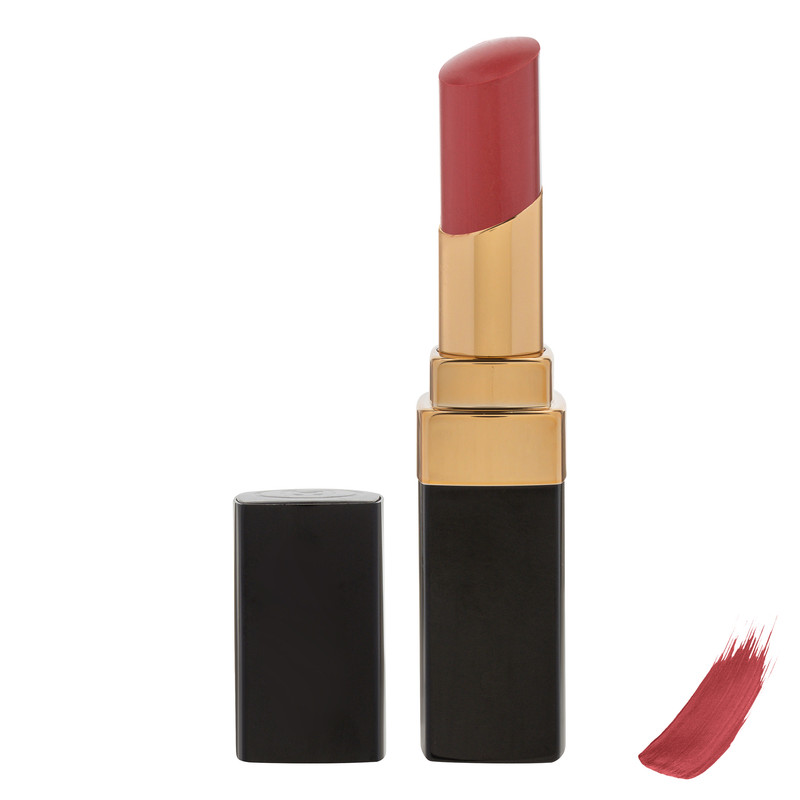رژ لب شانل مدل rouge coco flash با شماره رنگ 144، رنگ قرمز و با جلوه براق، رطوبت‌رسان و ماندگاری 8 ساعت