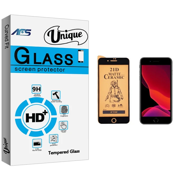 محافظ صفحه نمایش سرامیکی ای اف اس مدل Unique Glass مناسب برای گوشی موبایل اپل iPhone 8 Plus