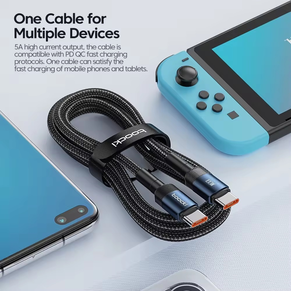کابل تبدیل USB-C توکی مدل 100W TQ-X12 طول 1 متر