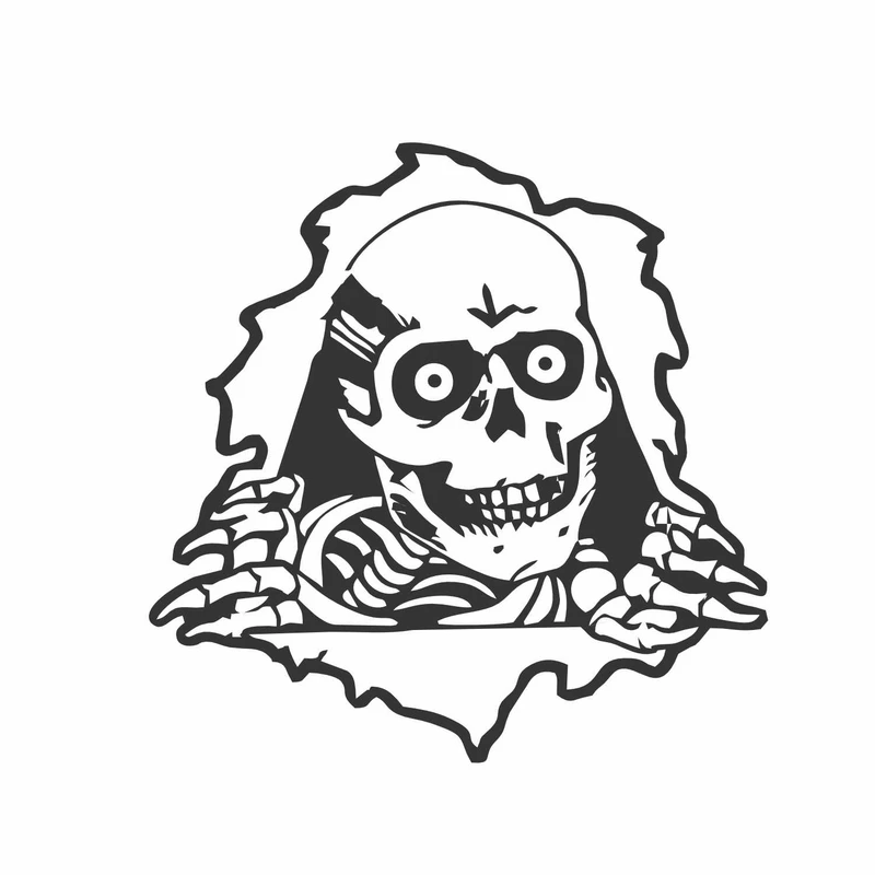 برچسب بدنه خودرو ونگارد طرح اسکلت سه بعدی کد M1