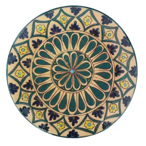 بشقاب دیوارکوب سفالی طرح گل