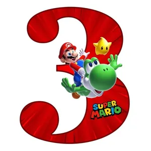 استند رومیزی تولد مدل عدد 3 طرح ماریو