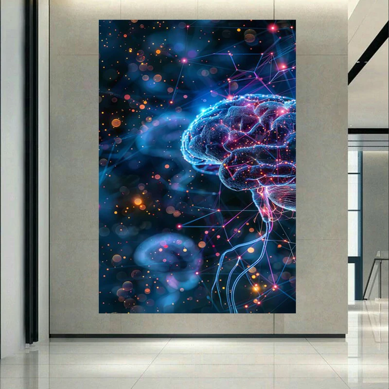 تابلو بوم طرح مخمل دیجیتال مغز مدل عصب و نورون ها کد AR304143