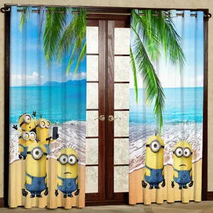 پرده مدل مینیون هازان پانچی کد 4253 سایز 140x200 سانتی متر