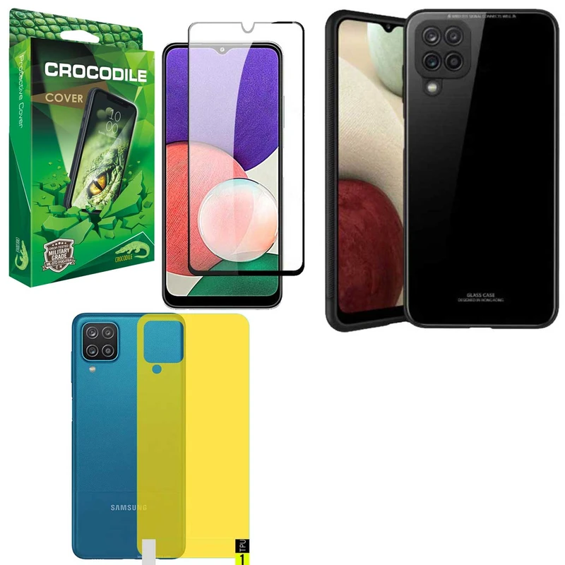 کاور کروکودیل مدل PG-CO-3BND مناسب برای گوشی موبایل سامسونگ Galaxy A22 4g / M22 4G / M32 4G به همراه محافظ صفحه نمایش و محافظ پشت گوشی