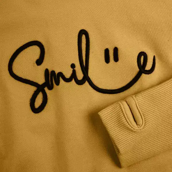 هودی دخترانه مادر مدل smile رنگ خردلی