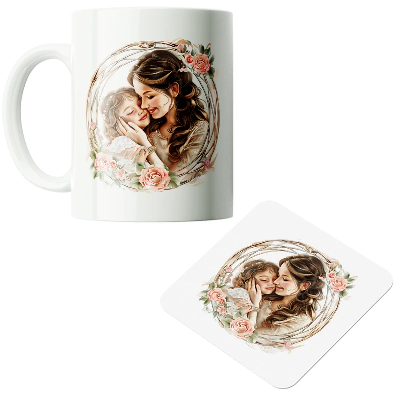 ماگ پاد آفرین مدل روز زن مادر همسر کد PZ140 به همراه زیرلیوانی