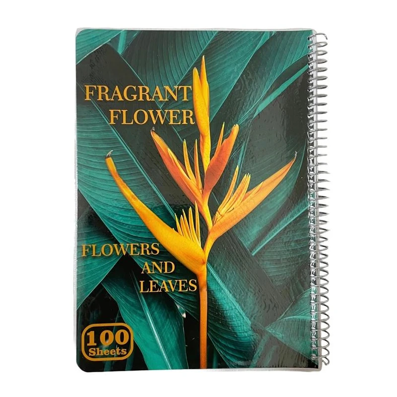 دفتر مشق 100 برگ مدل برگ طاووس