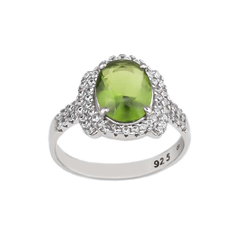 انگشتر نقره زنانه مدل نگین زولتانایت کد 20037