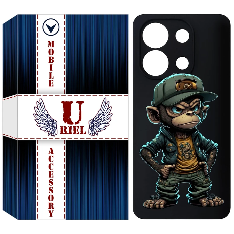 کاور یوریل قاب مدل KSH کد 37 طرح Monkey مناسب برای گوشی موبایل شیائومی Redmi Note 13 4G