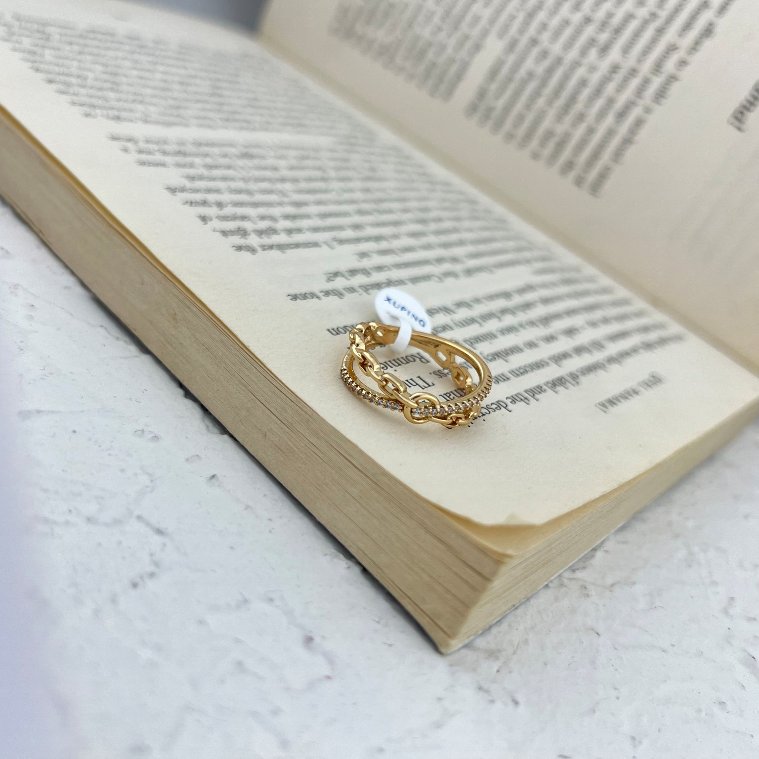 انگشتر زنانه ژوپینگ مدل زنجیری کد R4582