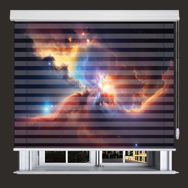 پرده زبرا زیو طرح کهکشان Galaxy-2 سایز 150x200 سانتی متر