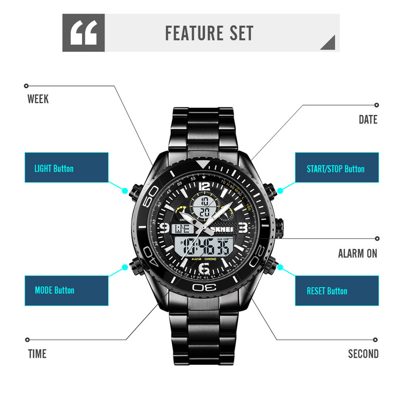 ساعت مچی عقربه ای مردانه اسکمی مدل 1600M