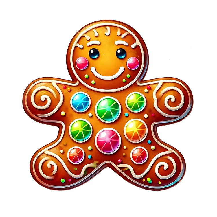 استیکر پارچه و لباس پاد آفرین مدل کریسمس طرح کوکی بیسکویت کد S3069