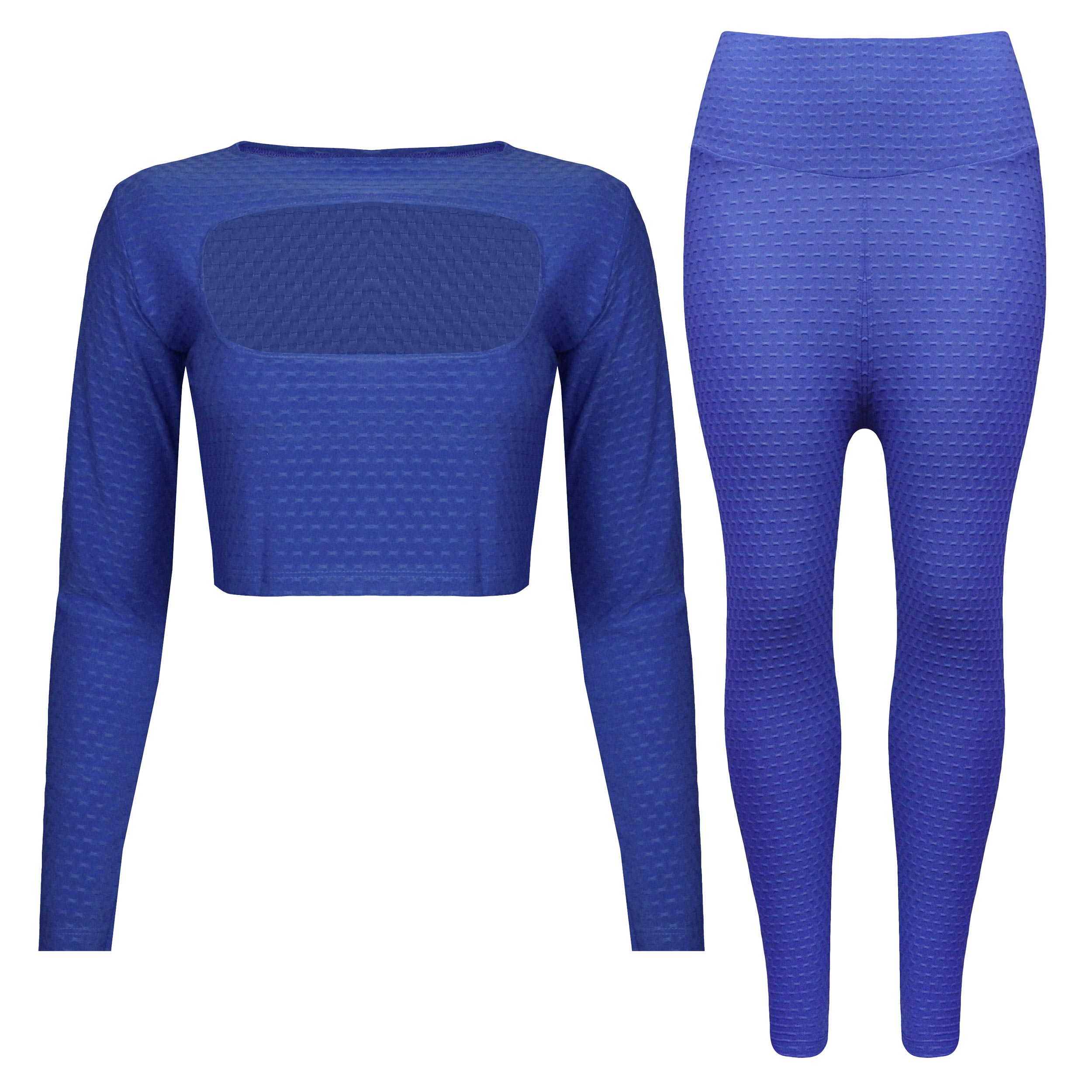 ست تی شرت آستین بلند و لگینگ ورزشی زنانه ماییلدا مدل 4321-6910 رنگ آبی