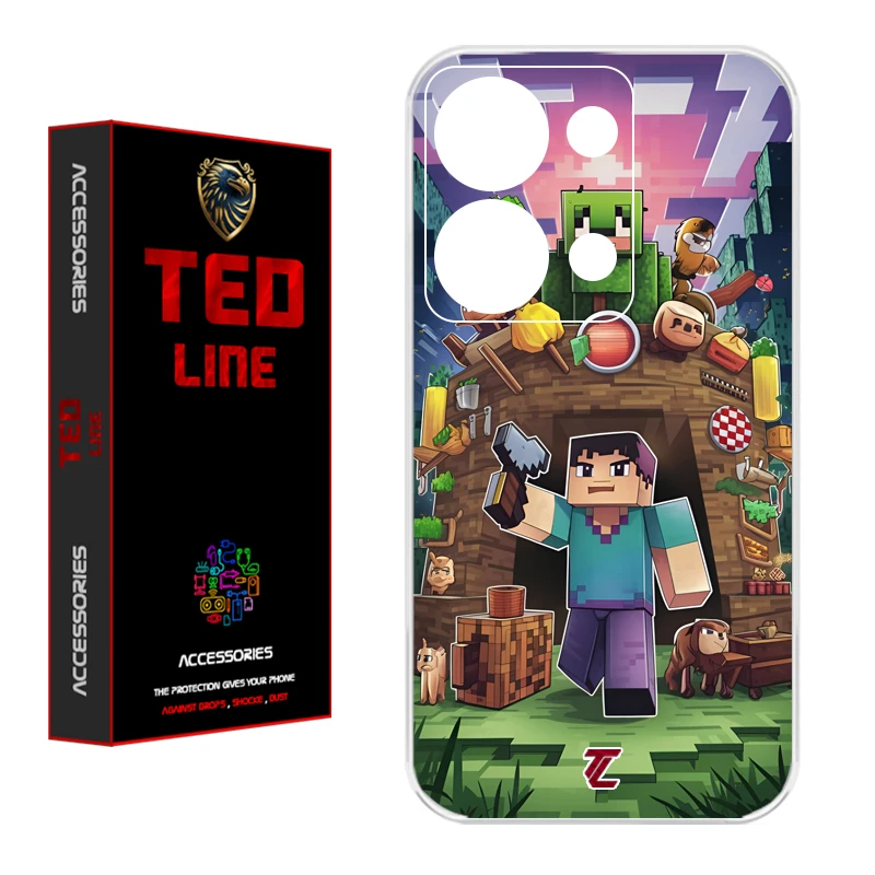 کاور تدلاین طرح ماینکرفت کد 1193 مناسب برای گوشی موبایل شیائومی Redmi Note 13 Pro 4G / Poco M6 Pro