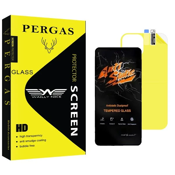 محافظ صفحه نمایش وایلی نایس مدل Pergas Antistatic مناسب برای گوشی موبایل اپل iPhone 12 Pro Max  به همراه محافظ پشت گوشی