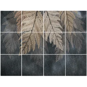 تایل سقفی آسمان مجازی طرح برگ کد 3D2040-12 سایز 60x60 سانتی متر مجموعه 12عددی