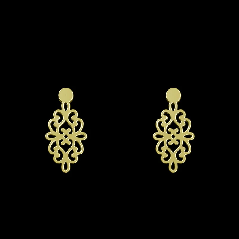 گوشواره طلا 18 عیار زنانه مدوپد مدل اسلیمی کد GA1-12739