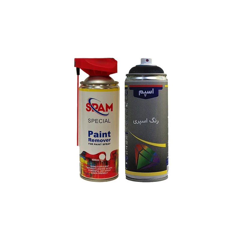 اسپری رنگ مشکی مات و رنگ بر اسپم مدل spam2 حجم 400 میلی لیتر