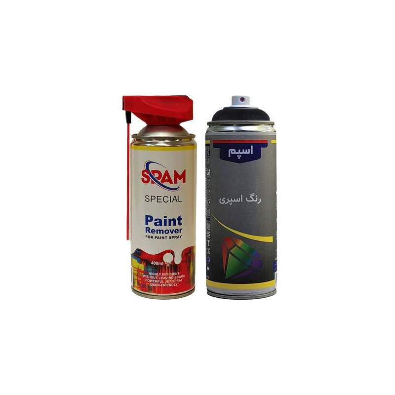 اسپری رنگ مشکی مات و رنگ بر اسپم مدل spam2 حجم 400 میلی لیتر اسپری رنگ مشکی مات و رنگ بر اسپم مدل spam2 حجم 400 میلی لیتر