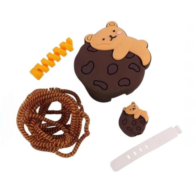 محافظ شارژر دیواری طرح خرس مدل BED8 مناسب برای شارژر اپل 20 وات سه پین بسته 5 عددی 