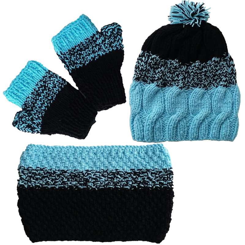 ست کلاه و شال گردن و دستکش بچگانه مدل دستباف S105