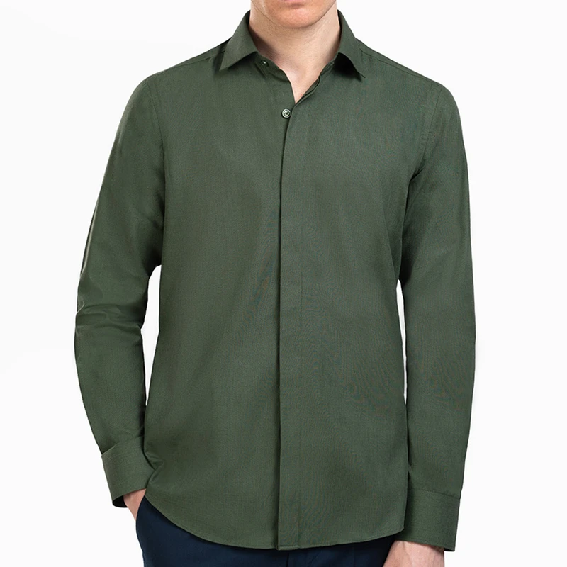 پیراهن آستین بلند یقه کراواتی مردانه ام کی مدل 1671