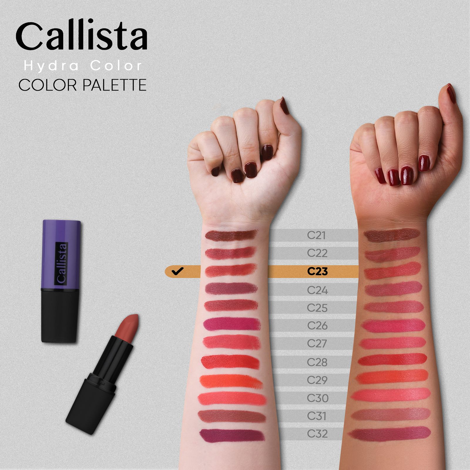 رژ لب جامد کالیستا سری Hydra Color شماره C23 - - 10