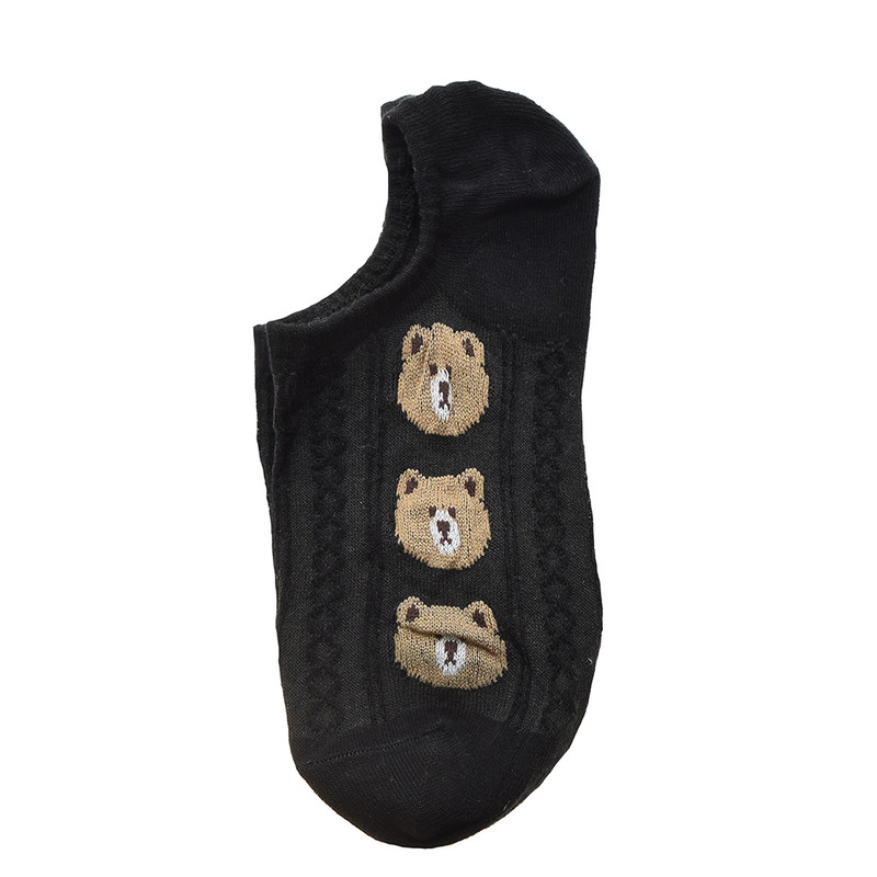 جوراب زنانه مدل زیرقوزکی خرس تدی ردیفی کد M