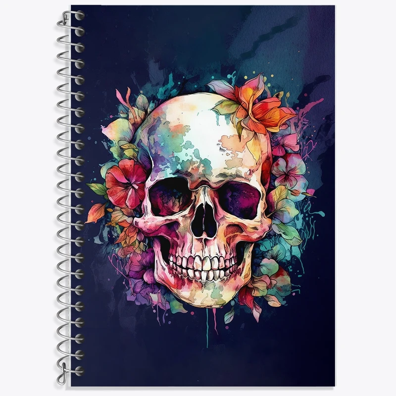 دفتر زبان 50 برگ خندالو مدل دو خط طرح اسکلت (Skeleton) کد F371