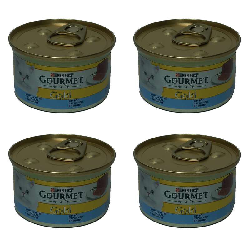 کنسرو گربه گورمت مدل ماهی تن وزن 85 گرم مجموعه 4 عددی