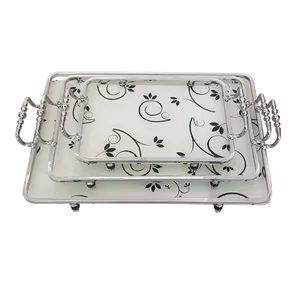 سینی شیشه ای  مدل مستطیل کد 5008 مجموعه 3 عددی