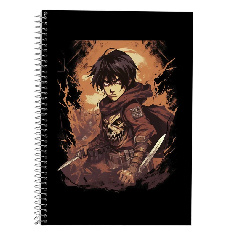 دفتر زبان 50 برگ مدوپد مدل دوخط طرح Attack on Titan کد DF10396